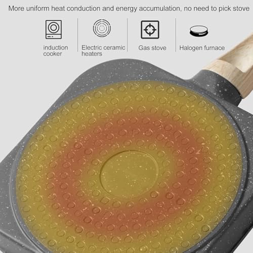Image of Non Stick 3 Hole Fry Pan - Ceramic Frying Pan with Nonstick Coating - Kadai Fry Pan for Egg Cookware - Multi-Purpose Nonstick Cast Iron Frying Pan (1pcs)