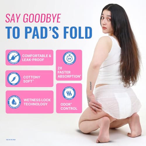 Image of everteen 40 XXL Sanitary Pads and 10 M-L Period Panty Combo for Women, Cotton Soft Disposable Period Panties for Heavy Flow, Infused with Neem and Safflower, No Rashes - Pack of 2