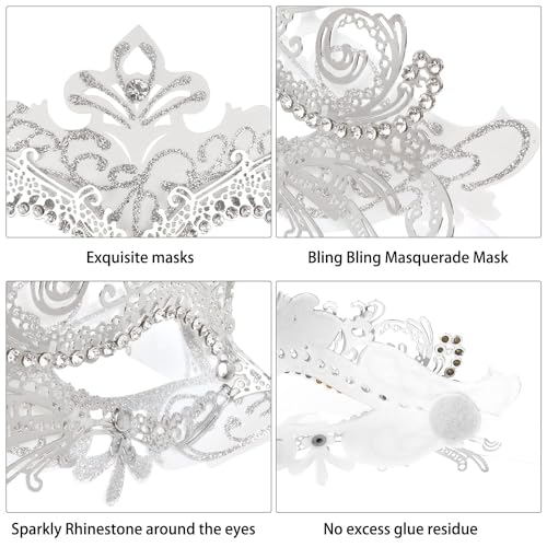 Image of Coddsmz Couple Masquerade Mask Set - Venetian & Mardi Gras Mask for Women & Men
