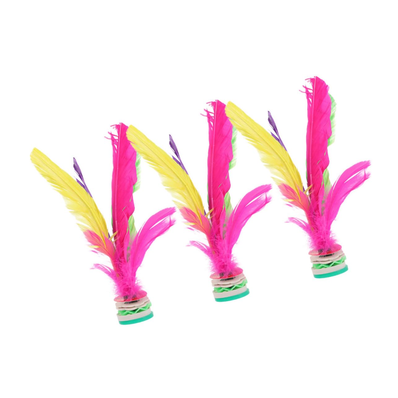 Sosoport 3Pcs Colorful Kick Shuttlecock Chinese Jianzi for Foot Sports Enhance Coordination and Reflexes Indoor Outdoor Fun Suitable for All Ages