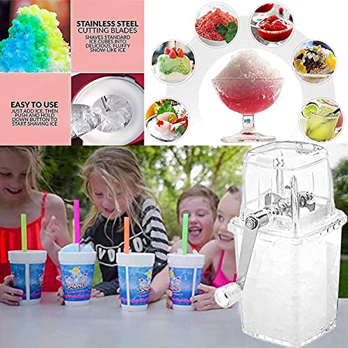 Zher-Lu Hand-Crank Ice Crusher, Ice-Maker Machine, Clear Ice Crusher For Home 1.25L Chrome Plated Ice Grinder Ice Cube Drinks Chopper Stirrer (Transparent) #TOP5