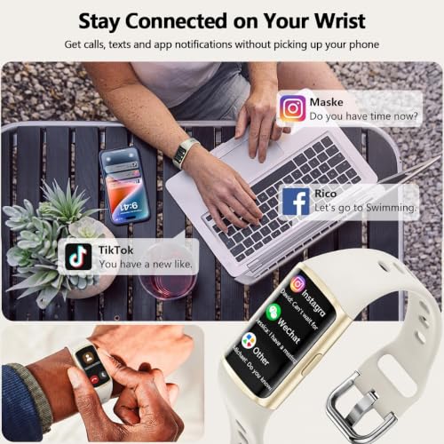 Image of FITVII Slim Fitness Tracker for Women Men, Fitness Watch for Android iOS