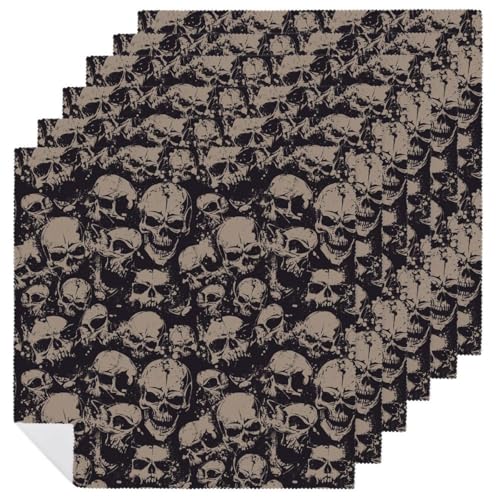 Servilletas de tela cuadradas Hallowmas set x6 19x19 in miniatura 1