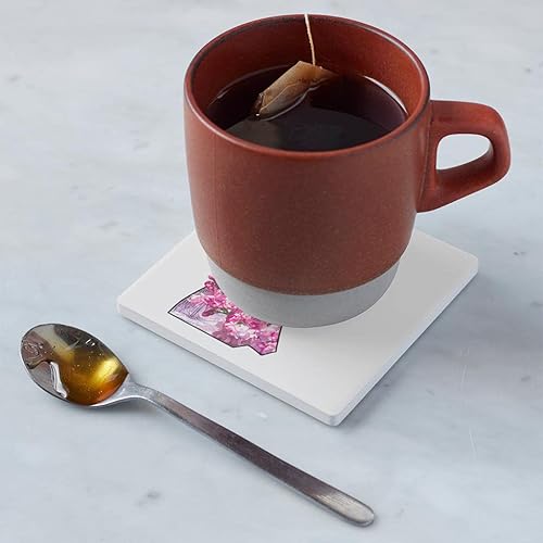 Miniatura 4 de Posavasos de New Hampshire State con diseño Joyride para decoración del hogar, posavasos de cerámica individual, cuadrado individual de 4 pulgadas,