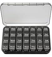 Weekly Pill Organizer, Large Pill Box Case (7-Day / 4-Times-A-Day) with Big Compartments to Hold ...