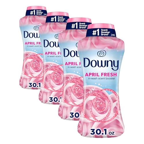 Image of Downy April Fresh In-Wash Laundry Scent Booster Beads, 30.1 oz, laundry scent beads, Long-lasting Freshness (Pack of 4)