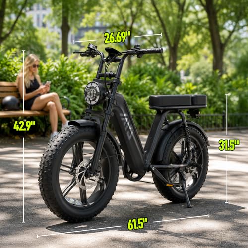 Image of TST Electric Bike for Adults, 1500W Peak Motor 60 Miles Fat Tire Ebike with 48V 15 /30Ah Removable Battery 20 inch Fat Tire E Bike, Full Suspension and 7-Speed,Off-Road Electric Bicycle for City Commuting