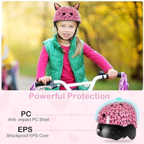 Kids Bike Helmet for Girls 3-5/5-8/8-14, Adjustable Helmet