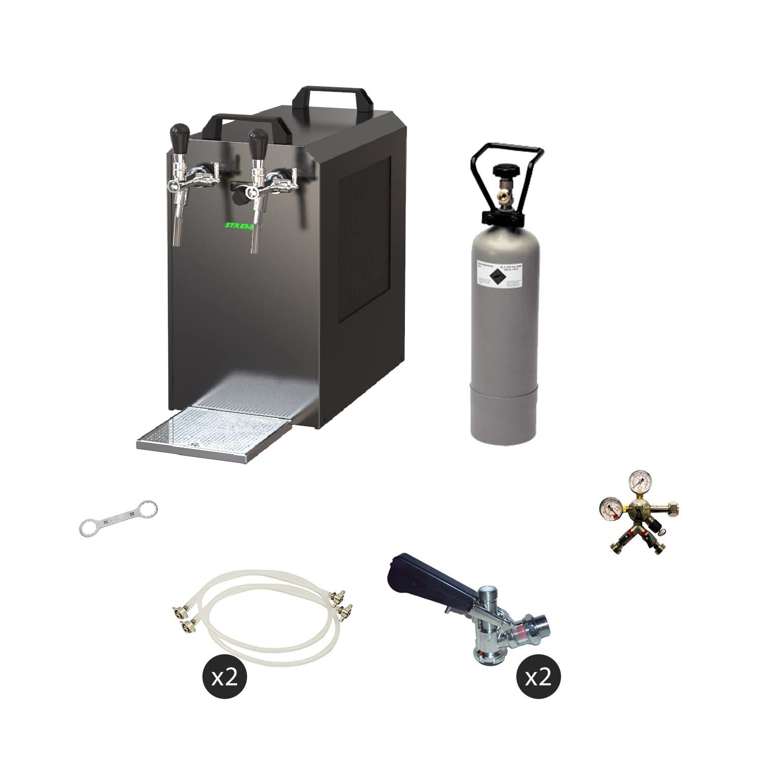 Set Completo - Spillatore Birra - Stream 80, Dispenser Birra, Macchina per Birra 2-Linee, 90 Litri/h - Dry Cooler, Keg:Senza, Keg 2:Senza