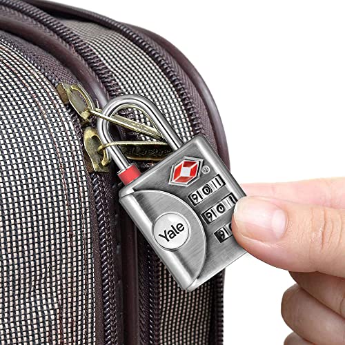 Image of Yale YTP132 Travel Lock TSA Luggage Locks 3 Digit Combination Padlock for Suitcases | Number Lock for Bag | Password Locks for Travel