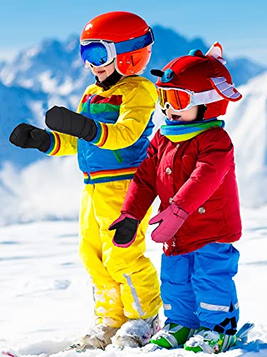 Image of SATINIOR Kids Snow Mittens Waterproof Winter Ski Gloves Warm Thicken Snow Gloves for Girls Boys