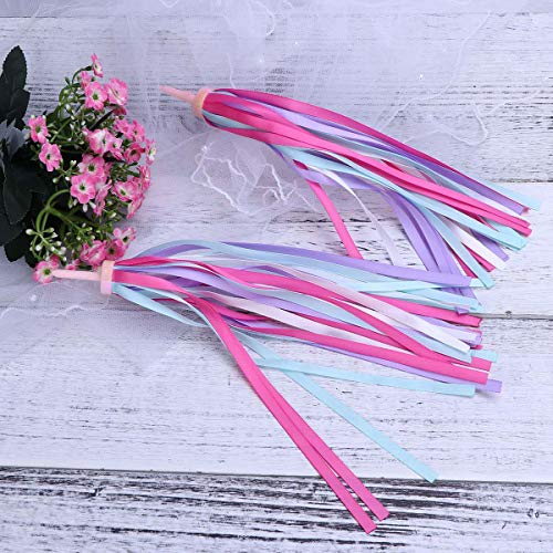 Platt Kids Bicycle Handle Bar Grips 2 Pairs Colorful Rubber Mushroom Grips With Ribbons Streamers For Balance Bikes, Scooters, And Childrens Bmx Bicycle Handlebars #TOP5