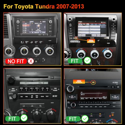 Image of 4G+64G Android Upgrade Radio for Toyota Tundra 2007-2013, Toyota Sequoia 2008-2015, Head Unit Car Audio 10 inch Touch Screen Stereo Wireless 5GWiFi Carplay Android Auto Bluetooth GPS for J-B-L & No J-B-L