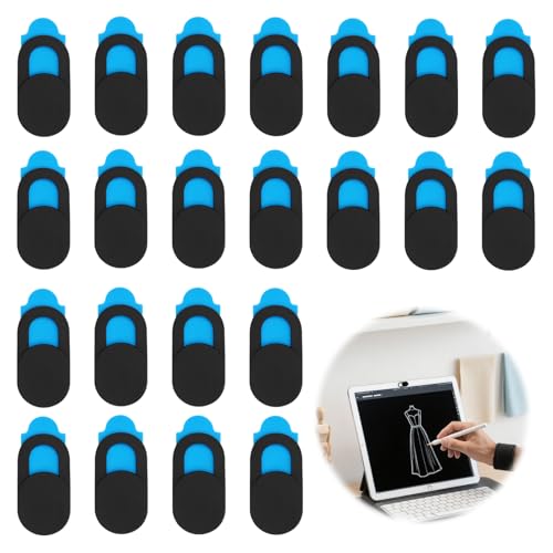 tiyiyok 24 Piezas Tapa Camara Movil, Webcam Cover, Cubre Camara Portatil, Protección de la Privacidad para Teléfonos Móviles, PC, Tabletas, Computadoras Portátiles, Cámaras Web (Negro)
