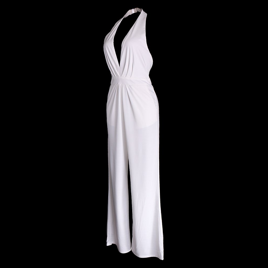 velura SYDL Women's Deep V Neck Sleeveless Wide Leg Loose Jumpsuits Rompers S| Jumpsuits & Rompers| Womens Clothing-picture-51