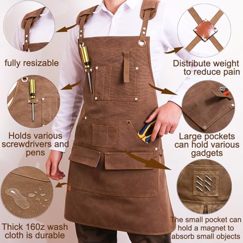 MIXBEL Grembiule da Lavoro Uomo, Grembiule da
