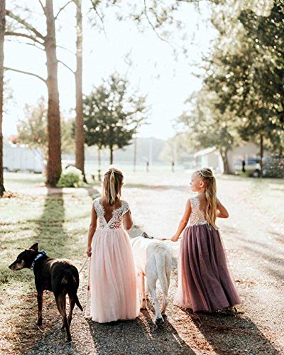 Image of Topmaker Flower Girl Dress for Toddler Baby Girls,Lace Tulle Dress for Wedding,Birthday Party,Photoshoot,Special Occasion