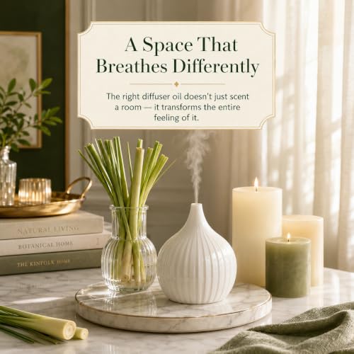 Image of AROMATICO Lemongrass Diffuser Oil for Strong, Long-Lasting Aroma | Light, Citrusy, Stress Relieving Aroma Oil for Home Fragrance & Aromatherapy. Versatile Use in Diffusers, Air Fresheners - 250 ml