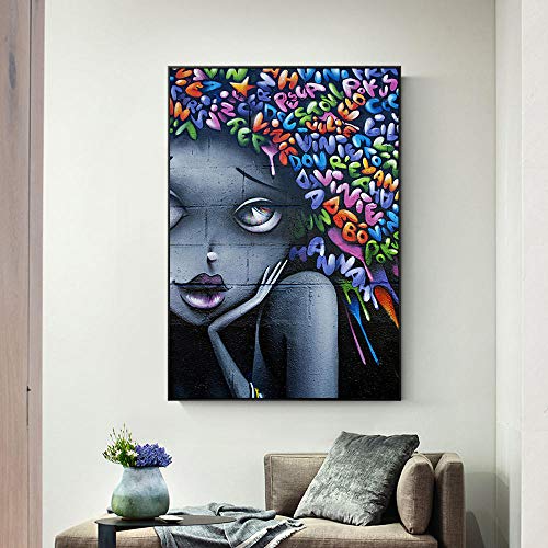 Lienzos artísticos de niñas tipo Wall Street para transformar tu salón con arte urbano 3