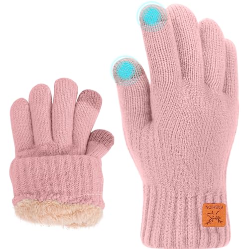 Fjquamitix Kinder Winterhandschuhe Weiche Warme Strickhandschuhe...