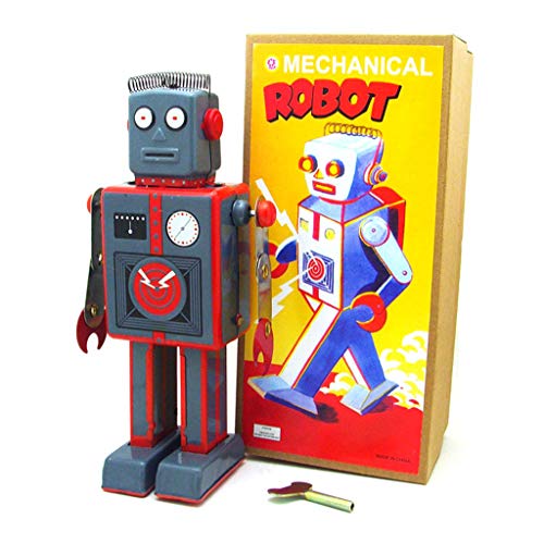 Sinwo Retro Tin Toys Wind-Up Clockwork Metal Toys Collectible Gift Photography Props Robot MS384 (Multicolor)