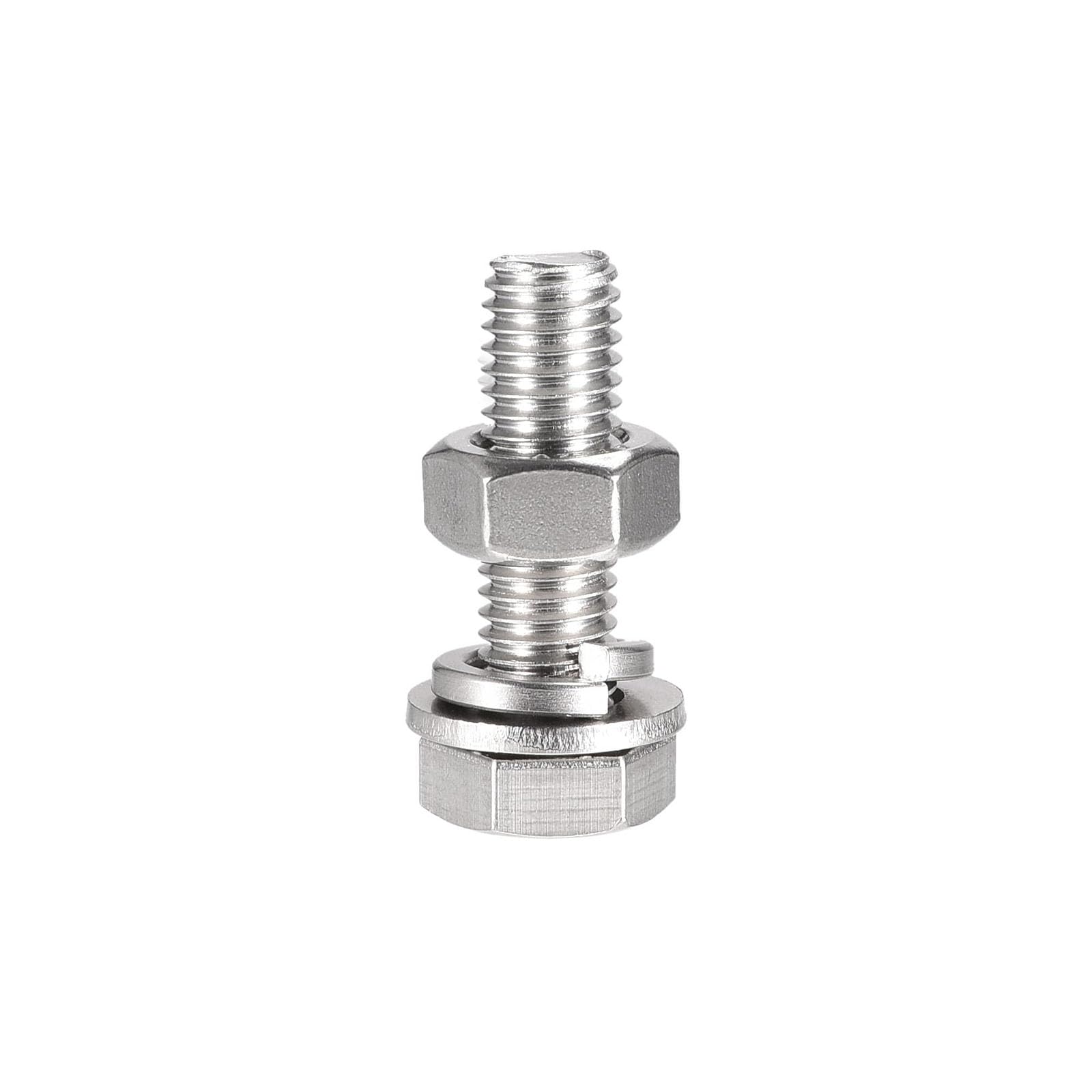 TA-VIGOR 4Pcs M10 x 40mm Hex Head Screws Bolts, Nuts, Flat & Lock Washers Kits, Fully Thread Hexagon Bolts - Image 4