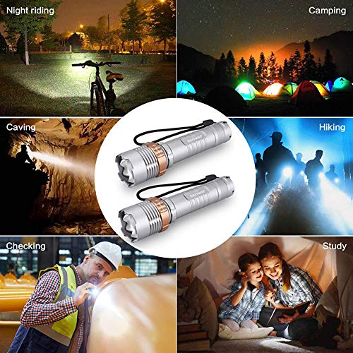 [2 Pack]LED Tactical Flashlight, BINWO High-Powered LED Flashlight T3000 - Brightest High Lumen, Zoomable, Powerful Handheld Torch Light with 5 Modes - Best Camping, Outdoor, Emergency Flashlights - Thumbnail 7