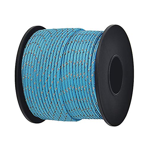 Brotree パラコード 2mm 反射材入り 3芯 ボビン巻型 テント ロープ ガイライン 耐荷重90kg DIY編む用 キャンプ サバイバル アウトドア用
