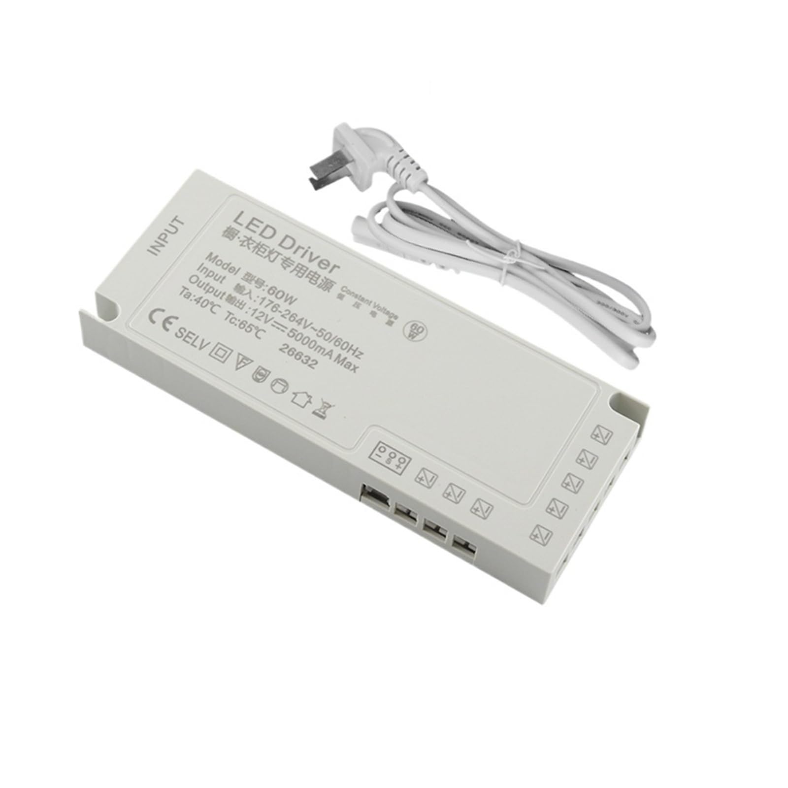PWANUIGTE Special Power Supply 220 to 12v 24v 60w 100w 150w Light Strip Transformer(12V 60W)
