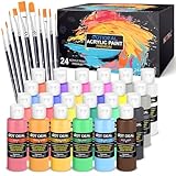 GOTIDEAL Acrylic Paint Set with Paint Brushes, 24...