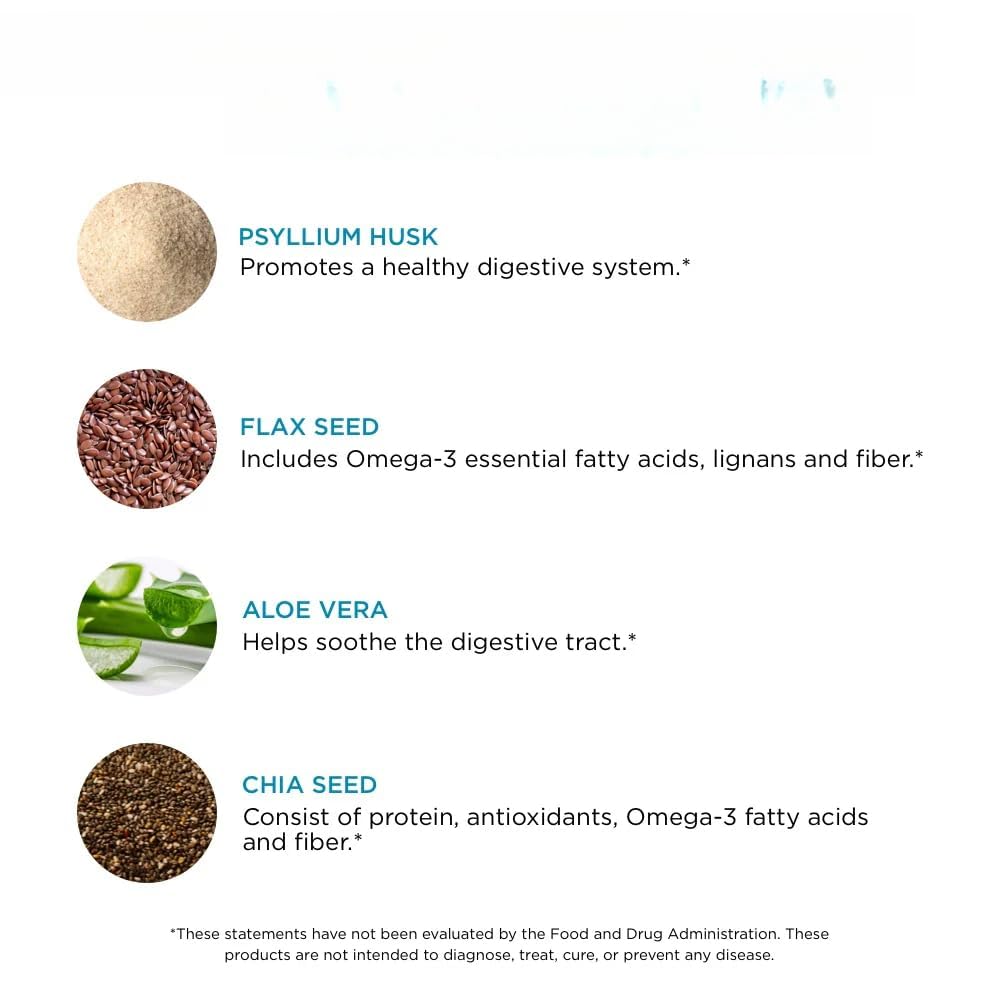 Capsule di fibre pulite, aiuto quotidiano degli uomini per la digestione, l'intestino e alleviano il gonfiore (120 capsule vegane)