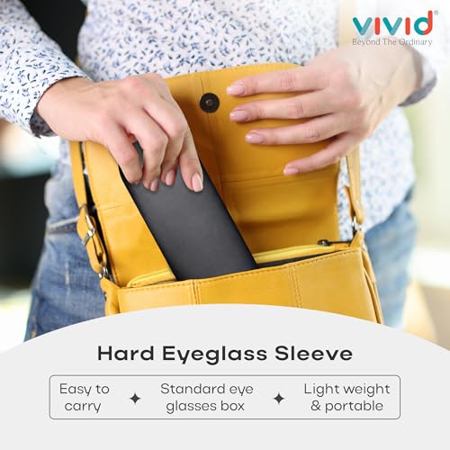 Image of VIVID Vision Unisex Adult Eyewear Specs Case Cover | Screw Driver | Free Cloth | Protect Eye Glasses | Chashma Dibbi | Spectacle Box | HINGE-SPRING | Metal | 3 IN 1