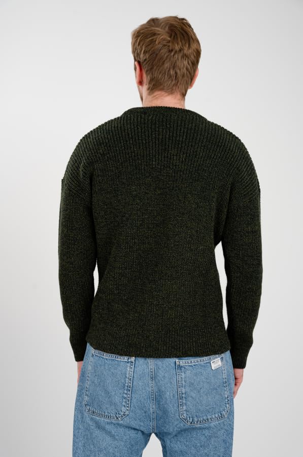 100% Wool Fisherman Sweater for Men, Traditional Aran Crew Neck Knit Pullover, Made in Ireland4