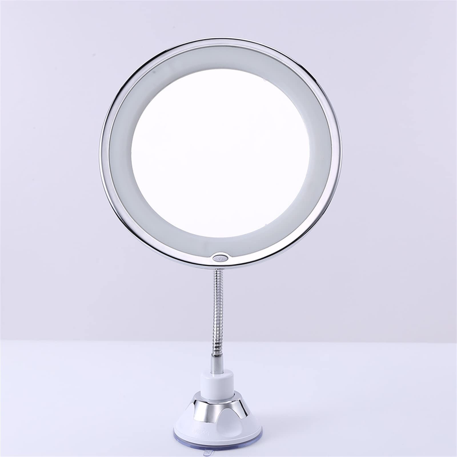 Espejo de ducha LED giratorio de 360° con ventosa, espejo de maquillaje de aumento 10X para afeitado y belleza, ideal para uso en el baño