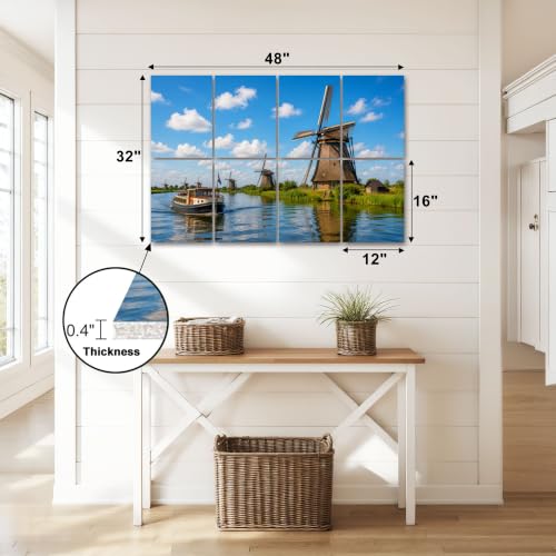 8 Paneles Decorativos Acústicos Arte Paneles Tradicionales Molinos de Viento Holandeses Absorbentes de Sonido 48"x32" para Estudio de Grabación Oficina Hogar Sala de Juegos miniatura 3