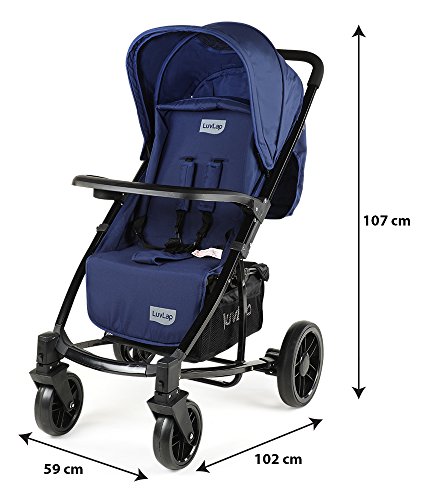 Image of LuvLap Elite Baby Pram Stroller - Blue