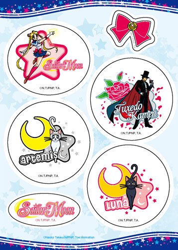 Sailor Moon Stickers - Sailor Moon, Luna, Artemis & Taxedo Kamen