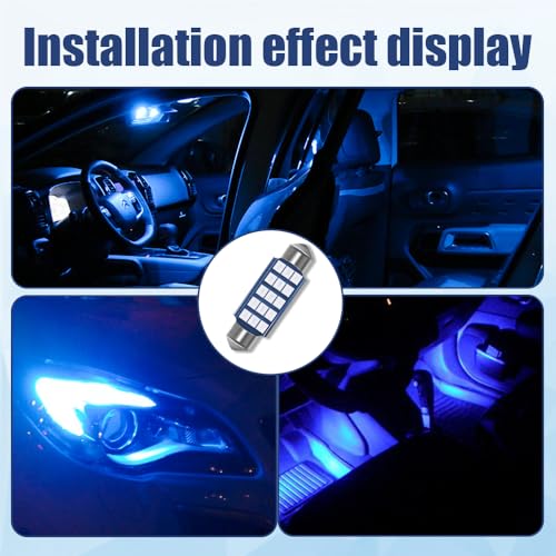 4PCS 578 LED Bulbos Blancos 6000K Luz Interior de Auto miniatura 7