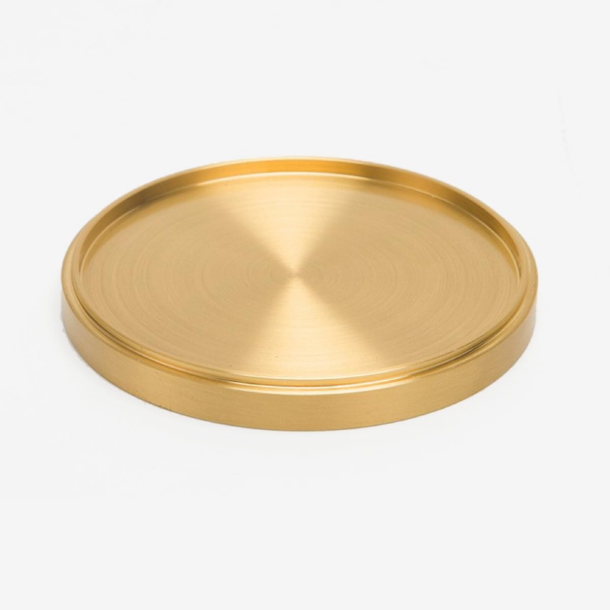 ZAAWUUT Heavy Brass Coasters for Drinks,Solid Copper Cup Holder Small Teacup Mat,Enhance Your Table Bar with Elegant Gold Decor Accents (2.95")