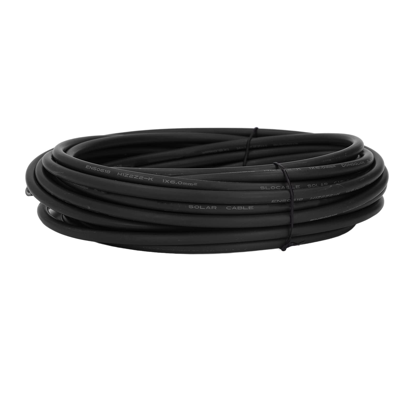 Cryfokt Cable Fotovoltaico Solar 6 mm² Cable Fotovoltaico de Cobre con Aislamiento de Doble Capa para Conexión de Panel Solar (Negro 50 m/164 pies)