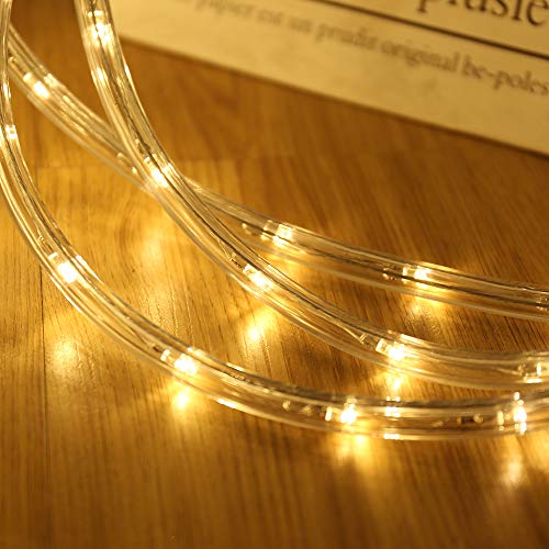 DINGFU Upgraded 100ft 720 LED Rope Lights, Indoor Outdoor Waterproof Rope Lights, Warm White Rope Light for Background,Yard,Garden,Bridges Decoration - Image 5