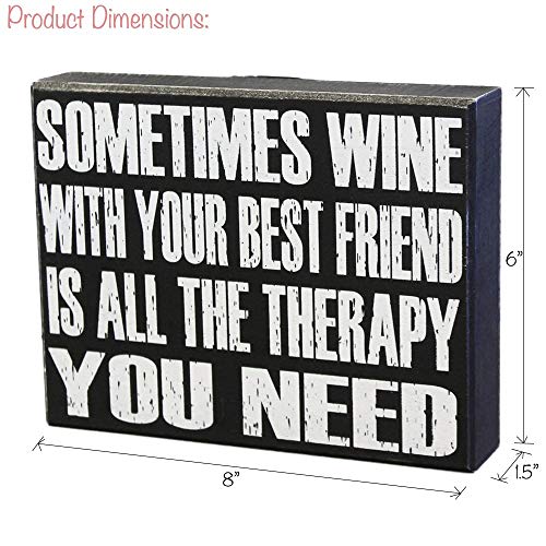 Jennygems Sometimes Wine With Your Best Friend Is All The Therapy You Need Wooden Sign, Gift For Friends, Shelf Decor And Wall Hanging #TOP1