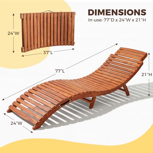 Flamaker Acacia Wood Lounge Chair