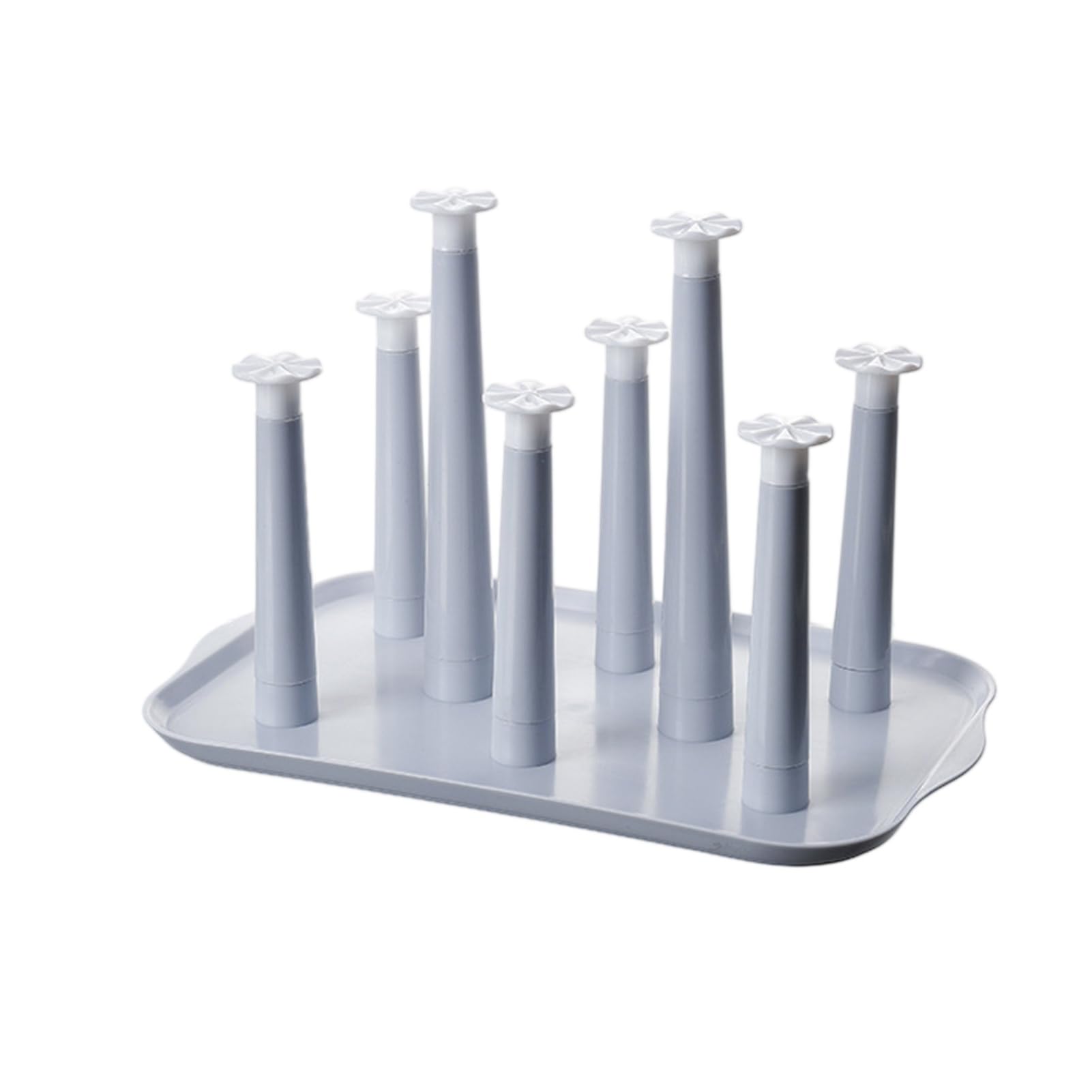 Glifora 6-Slot Plastic Cup Drying Rack with Drip Tray - Space-Saving Countertop Organiser for Mugs and Glasses, Kitchen Storage Rack