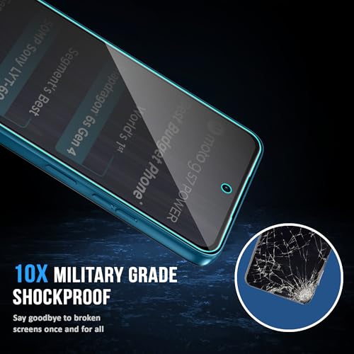 Image of ArmourPro Anti-Spy Privacy Tempered Glass for Motorola G67 Power /Motorola G57 Power - Anti Peeping Screen Protector, Edge to Edge Full Coverage, 9H Hardness, Easy Installation Kit | Pack of 2