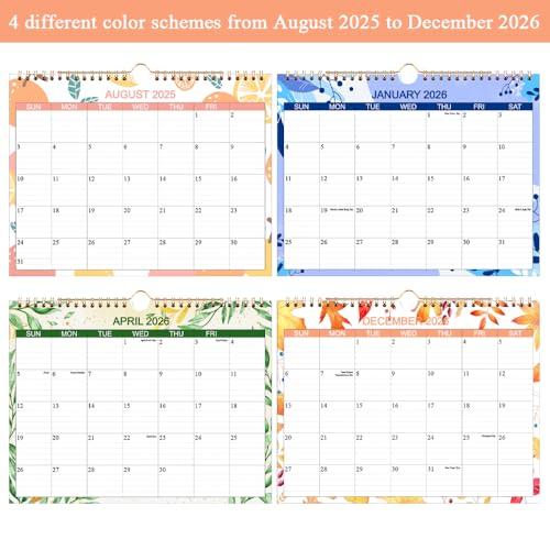 calendar 2025-2026 - wall calendar from aug 2025 to dec 2026- monthly calendar with 140gsm thick paper for planning and organizing for home or office 85 x 11 in wall calendar 2025-2026