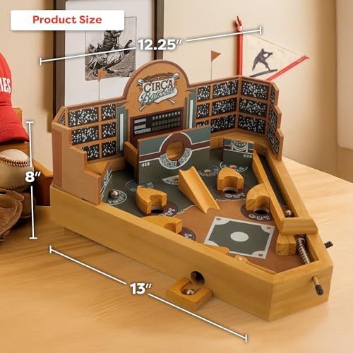 image for HEY! PLAY! 12-HY2070 Baseball Pinball Tabletop Skill Game - Classic Mi