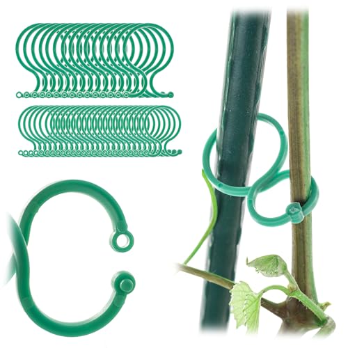 KADAX Clips pour plantes grimpantes et tuteurs - Accessoires pour soutenir les tomates dans le jardin et la serre (Omega)