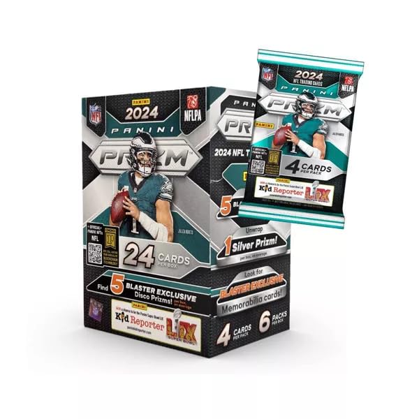 2024 Panini NFL Prizm Football Trading Card Blaster Box (Disco Prizms!)