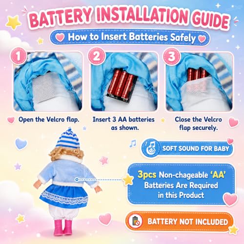 Image of Zest 4 Toyz Musical Doll Singing Rhyming Soft Stuffed Push Touch Sensors Doll Toy for Baby Girl - Blue
